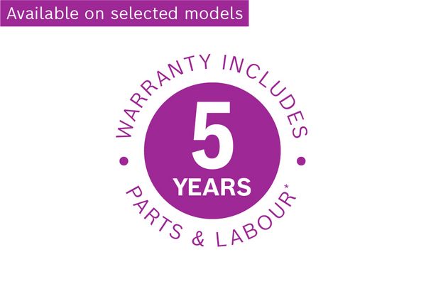 5 Year Warranty on Selected Models