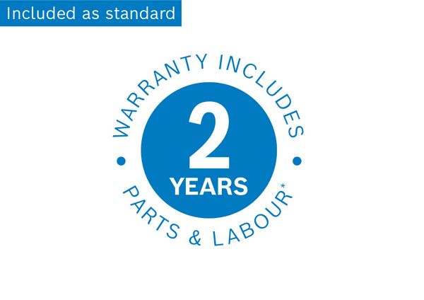 2 Year Warranty as Standard