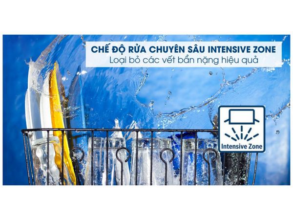 Chế độ rửa chuyên sâu Intensive phù hợp với bát đĩa dính nhiều dầu mỡ