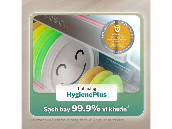 Khả năng diệt khuẩn trên máy rửa chén Bosch được kiểm chứng bởi Viện Vệ Sinh và Virus Học Kết Hợp ở Đức.