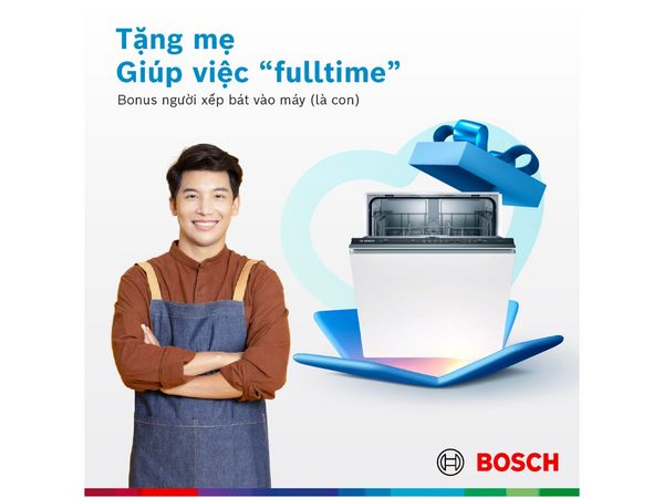 Máy rửa bát Bosch sẽ giúp cho người mẹ có nhiều thời gian hơn với gia đình