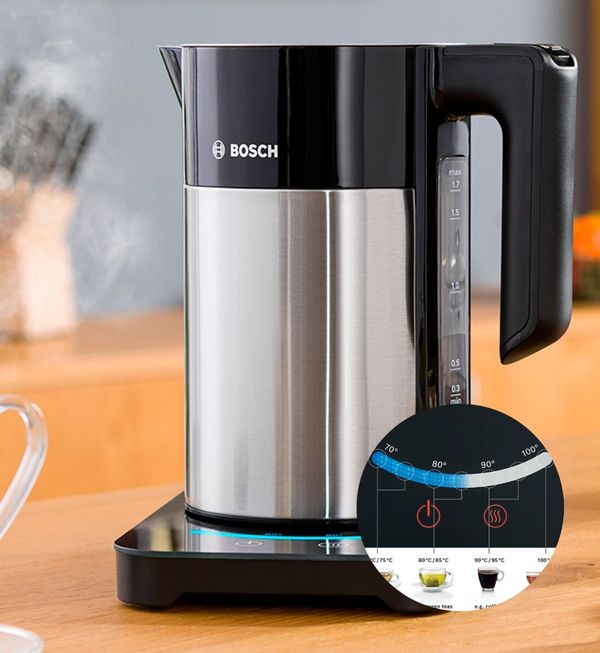 Bosch Sky kettle with close up on control options
