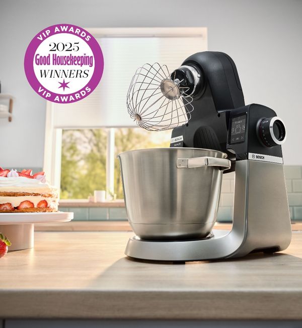 Bosch series 6 stand mixer with Good Housekeeping icon