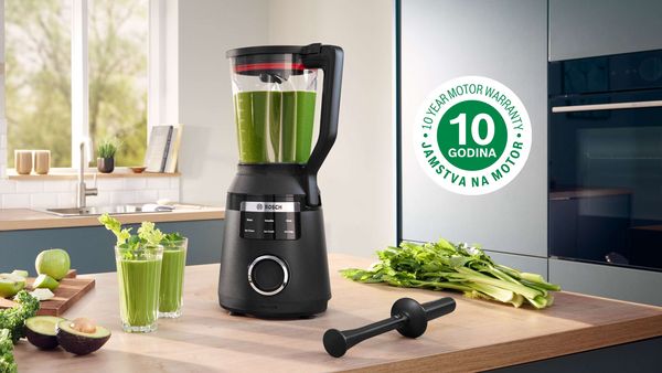 Bosch blender na kuhinjskom stolu s oznakom 10-godišnje garancije