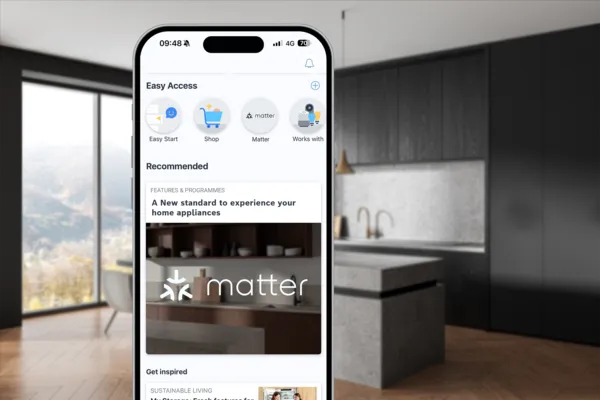 Matter section on Home Connect app being displayed on phone screen