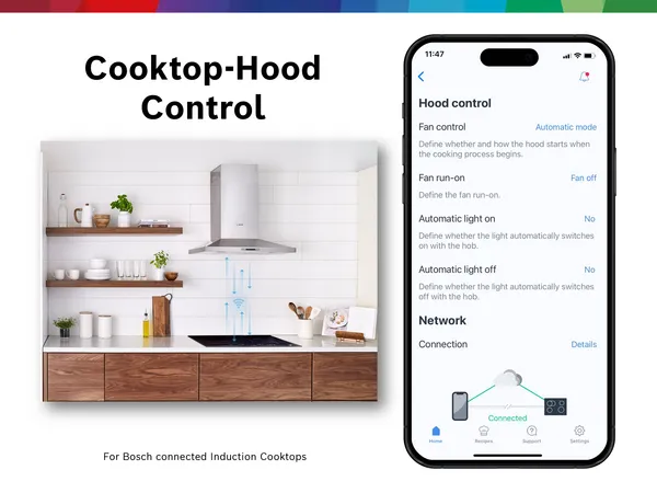 Bosch smart cooktop hood control