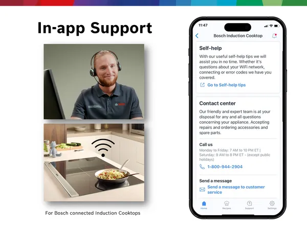 bosch smart induction cooktop home connect in app support