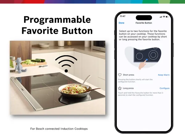 bosch induction cooktop smart home connect programmable favorite button