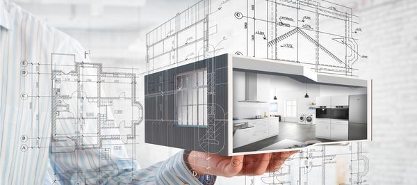 Image d'uin appartement en coupe, avec les cotes apparentes.