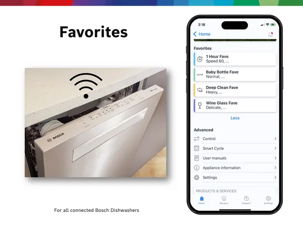 Bosch Dishwasher Favorites home connect