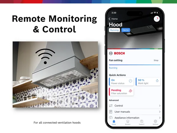 Bosch Smart Ventilation Hood Home Connect Montor Control