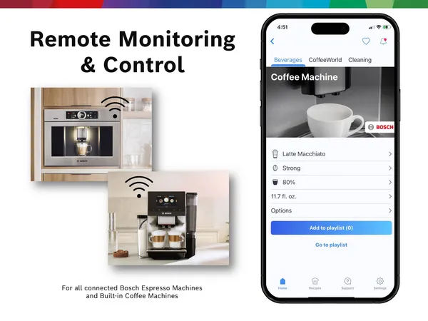 bosch smart coffee machines remote monitoring and control