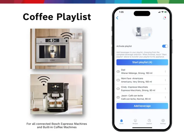 bosch coffee playlist smart coffee machines