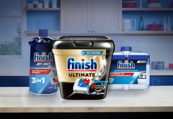 finish products on countertop 
