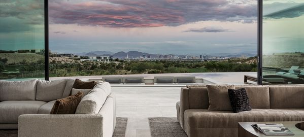 The view of downtown Las Vegas from the lounge area