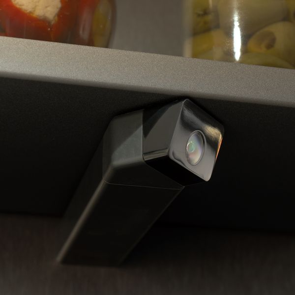 Close-up of the Gaggenau Home Connect camera within a Vario cooling expressive series fridge-freezer combination