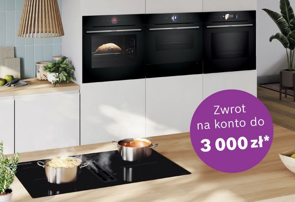 Kuchnia Bosch i ikona z tekstem Zyskaj do 1800 zl*
