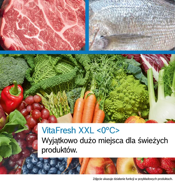 Swierze warzywa, owoce i ryby w szufladach VitaFresh XXL