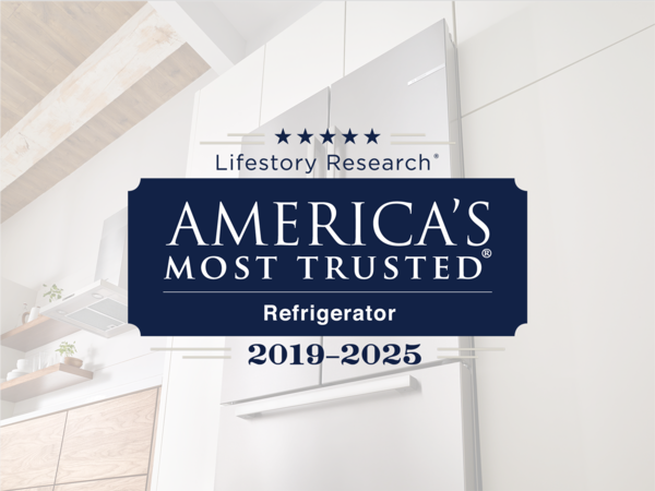 Lifestory research america's most trusted refrigerator  with bosch refrigerator in background
