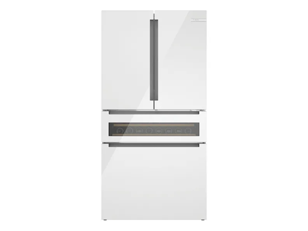 product shot of white bosch refrigerator b36cl81enw