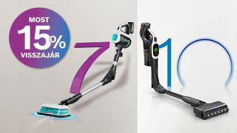 Unlimited vezeték nélküli porszívók 15% pénzvisszatérítéssel.