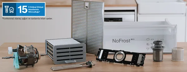 B&ouml;y&uuml;k məişət texnikası &uuml;&ccedil;&uuml;n Bosch ehtiyat hissələri.