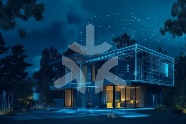 Matter logo on the exterior of a home