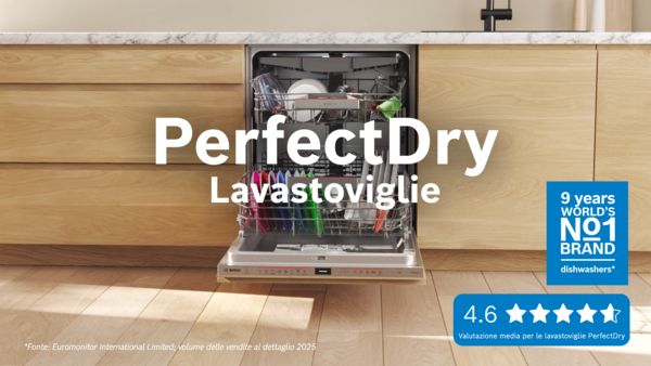 Lavastoviglie con il punteggio di una recensione sopra.