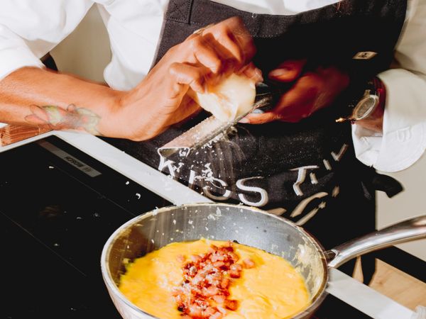 Carbonara soft scramble tartine