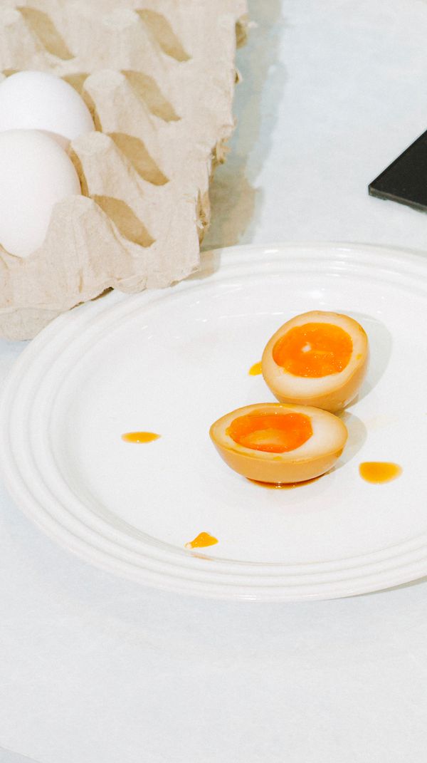 Soy marinated soft boiled eggs