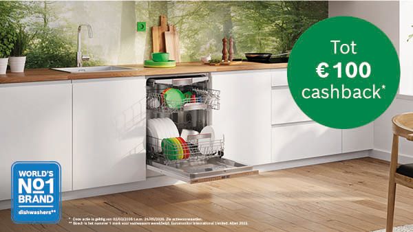 Moderne keuken met vaatwasser, tot &euro; 100 cashback.