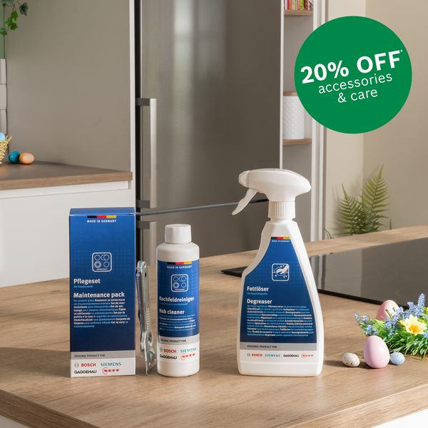 Cleaning Products on the counter and green roundel with offer.