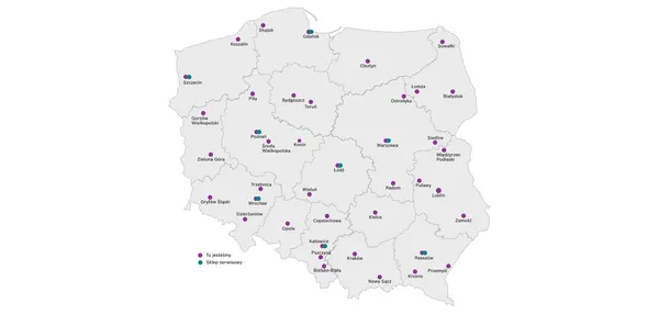 mapa polski z serwisami bosch