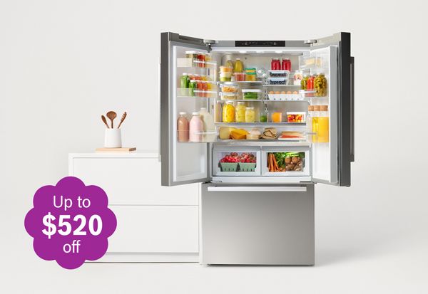 Stainless steel fridge open