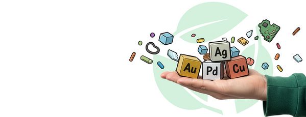 Ręka w zielonym rękawie trzyma kostki z przyprawami, obok wykresu z rosnącą zieloną strzałką.