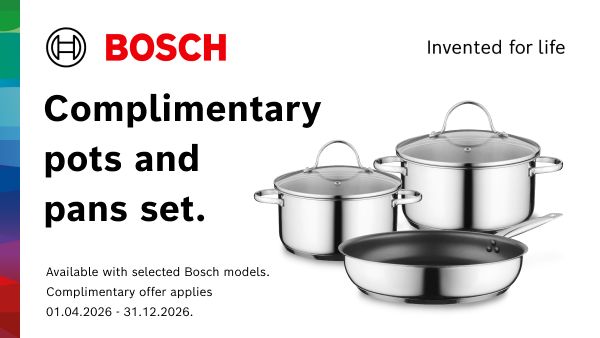 Three pots and pans together with promotion dates