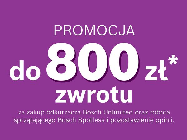 informacja o promocji na fioletowym tle