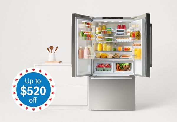 Stainless steel fridge open