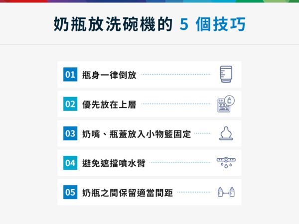奶瓶放洗碗機的 5 個技巧。