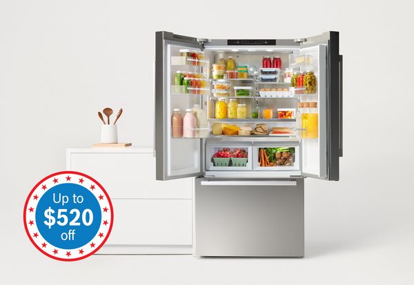 Stainless steel fridge open