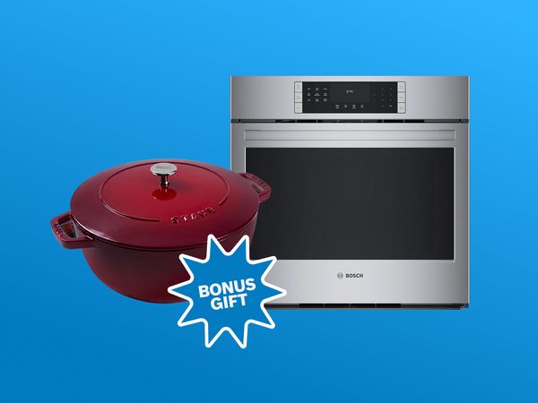 Bosch Stainless steel oven appliances with Staub French Pot 