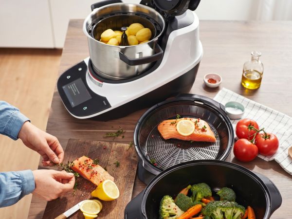 Dampfgaraufsatz und -einsatz