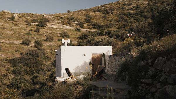 Video still of the original shepherd&rsquo;s shed on the plot.  