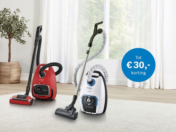 Casbackactie stofzuiger met zak tot 30euro Bosch 