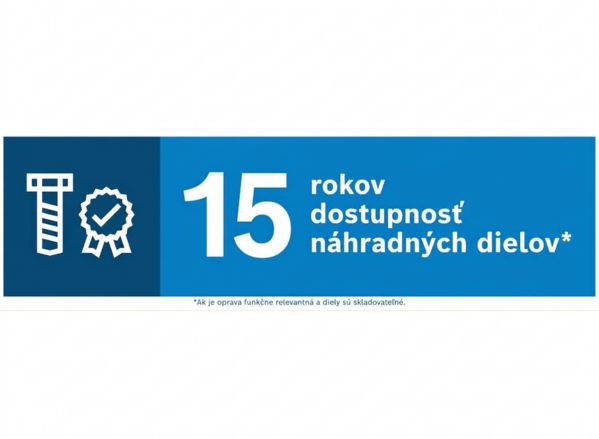Modr&yacute; obdĺžnikov&yacute; odznak s dvoma ikonami: jedna zn&aacute;zorňuje skrutku a druh&aacute; v&iacute;ťazstvo.