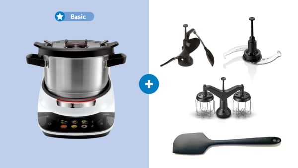 Das Cookit Basic Set: Deine K&uuml;chenmaschine mit dem wichtigsten Zubeh&ouml;r f&uuml;r einen perfekten Start in neue Kochabenteuer.