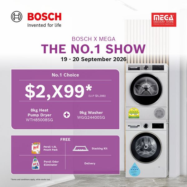 Laundry deal Bosch x Mega The No 1 Show