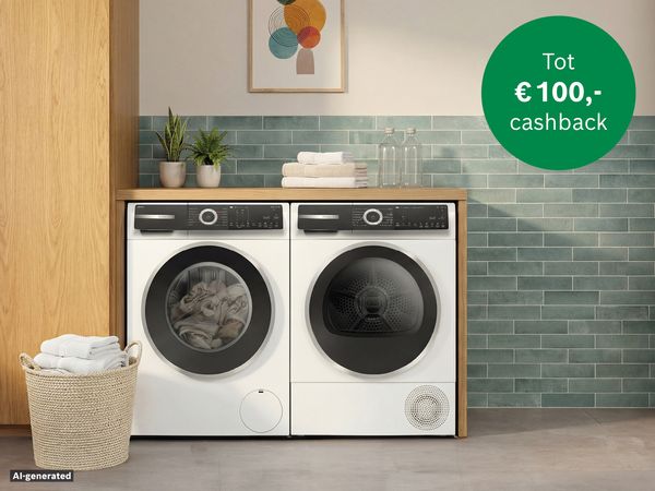 Casbackactie wassen en drogen Bosch