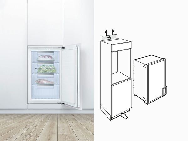 Diagram of Bosch upright freezer installation