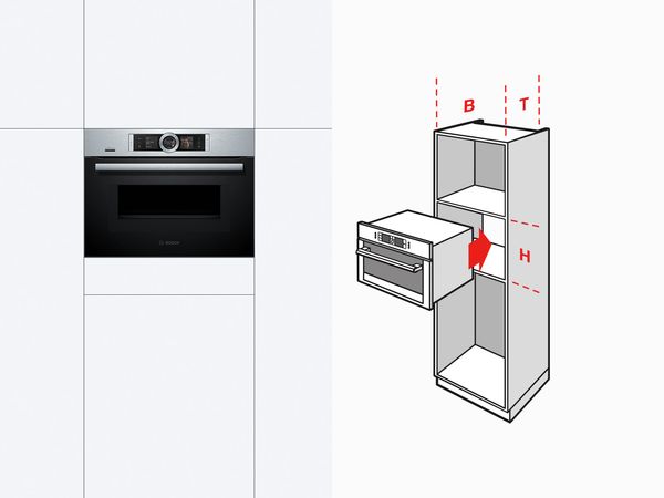 FAQ image showing compact oven into cabinet